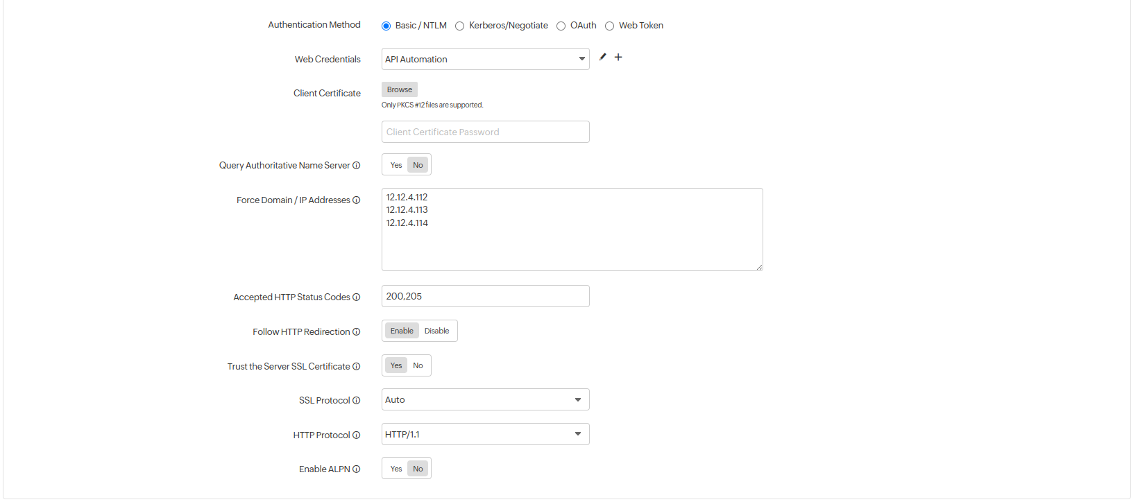 HTTP Configuration   Website