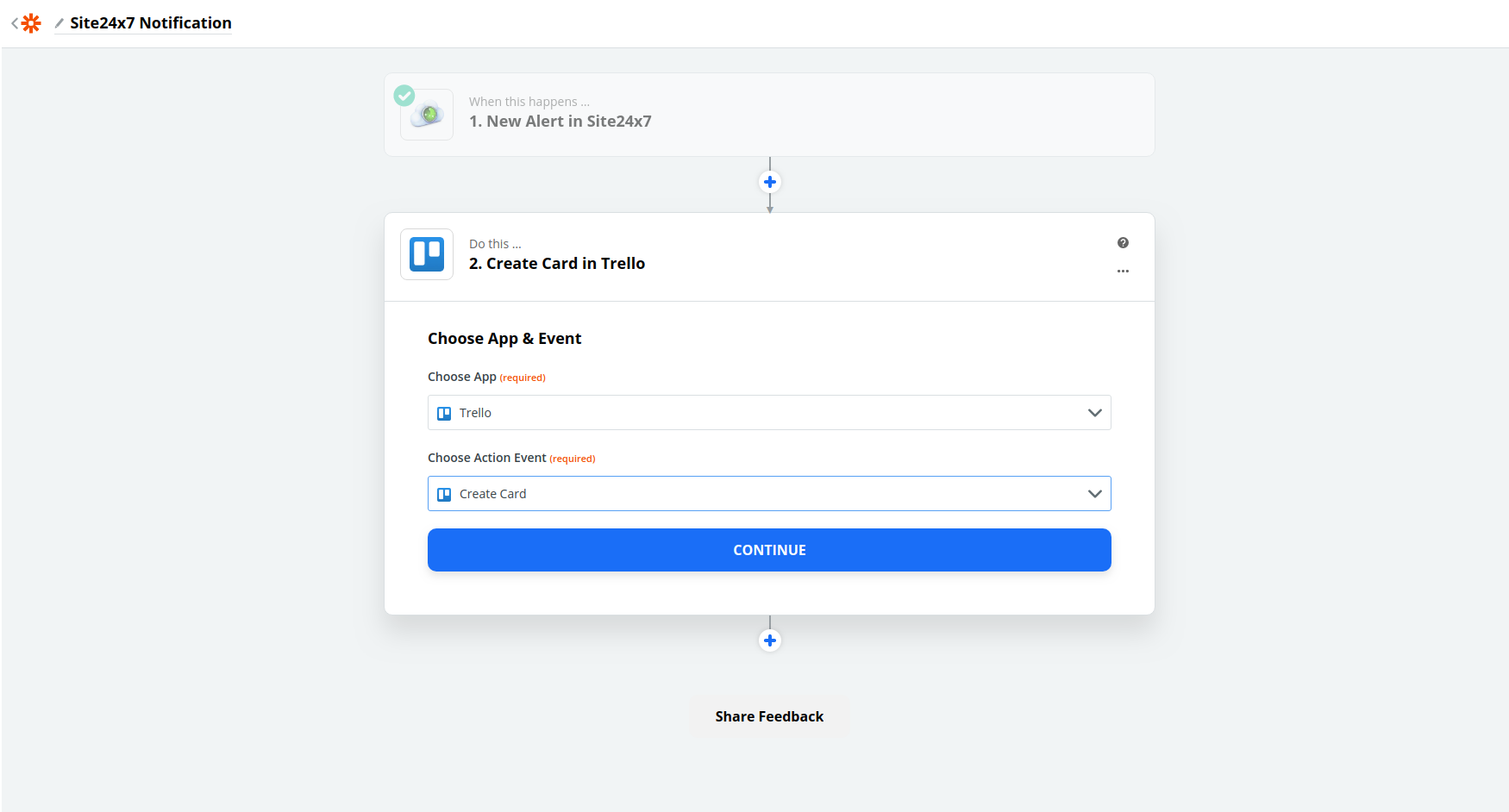 zapier choose event