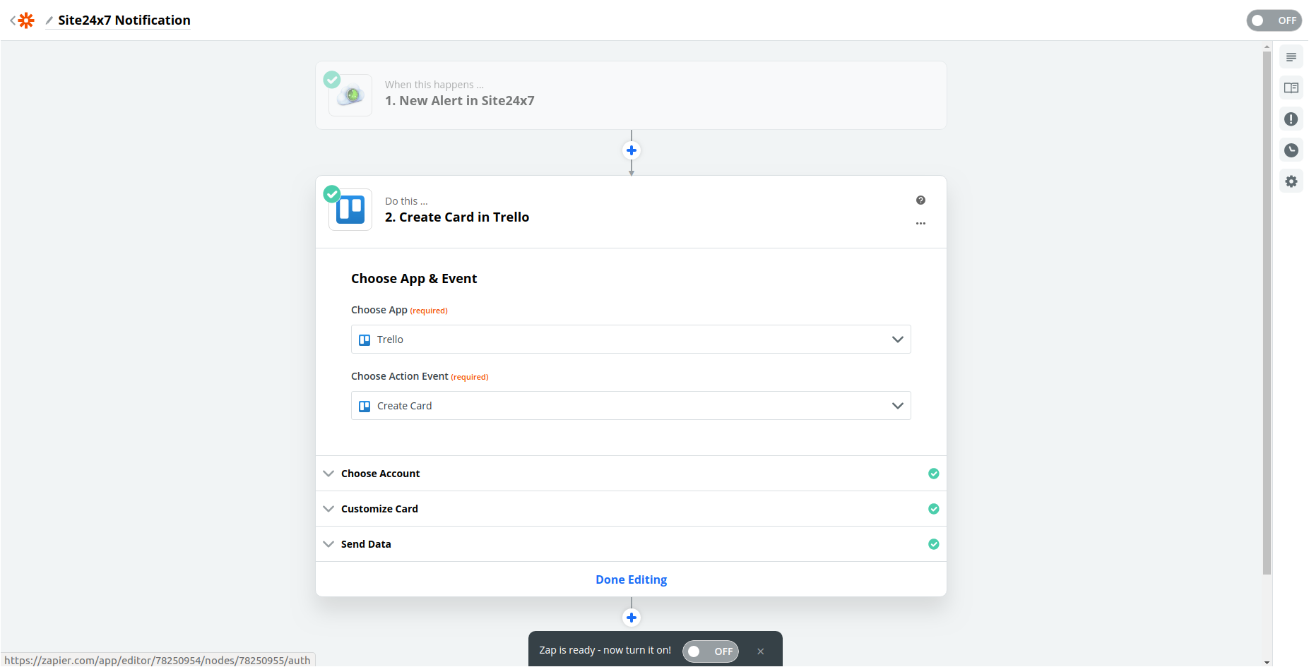 zapier zap ready