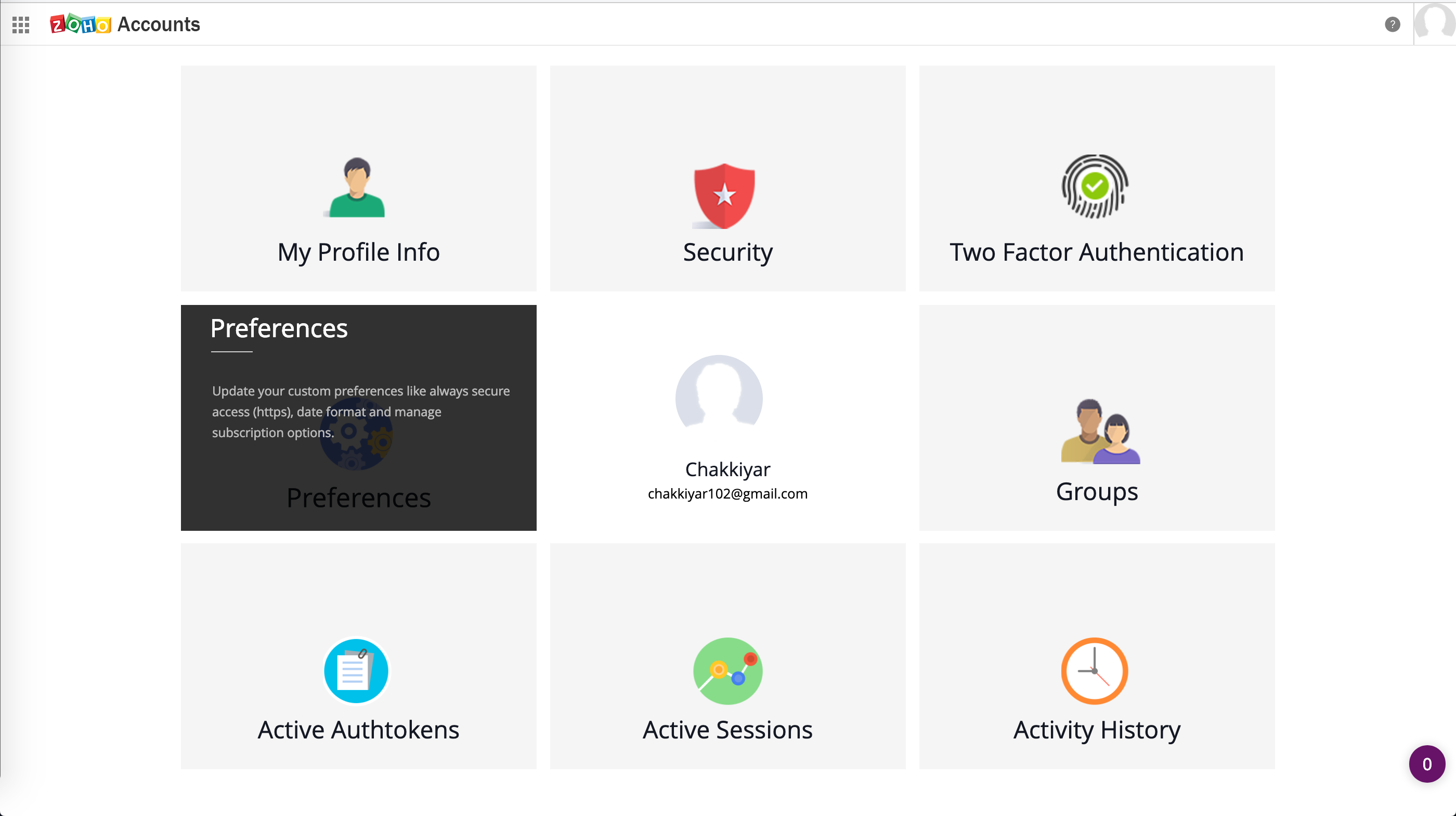 zoho accounts log